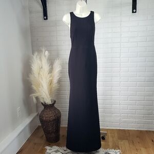 Lulus Sleeveless High Neck Strappy Back Maxi Dress size Small Black